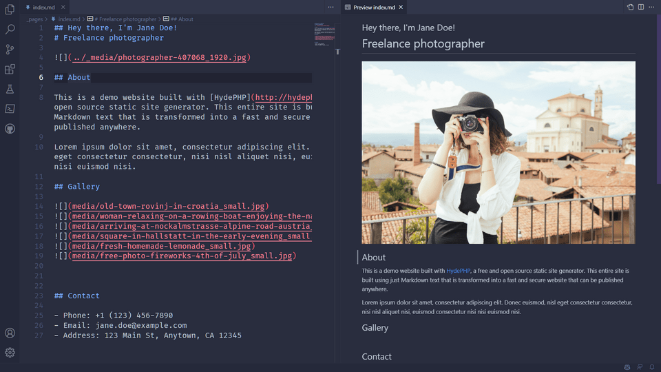 markdown-page-example